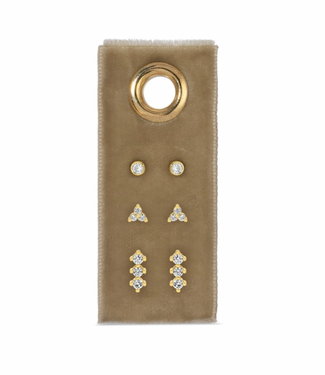 Curated Stud Set: 3 Trending Styles - Gold