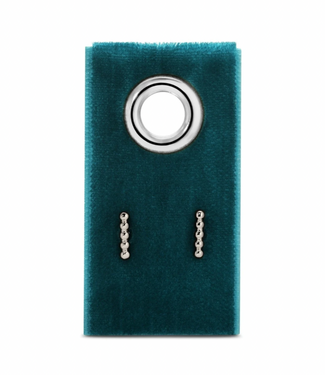 Dot Bar Stud On Velvet Gift Tag - Silver