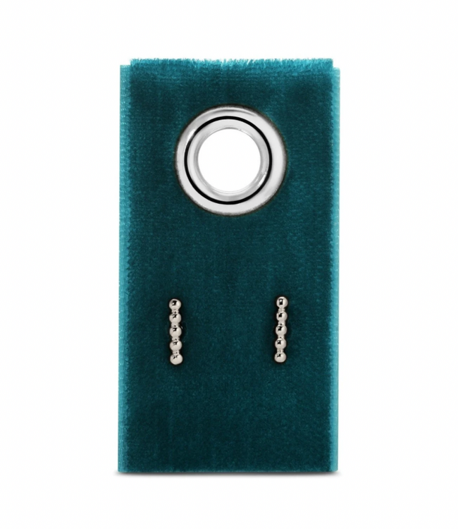 Dot Bar Stud On Velvet Gift Tag - Silver