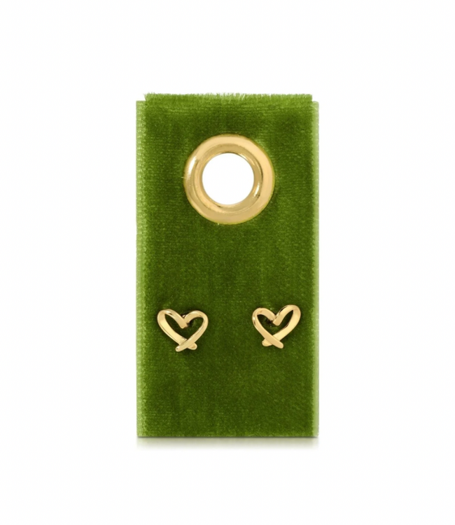 Free Form Heart Studs - Gold