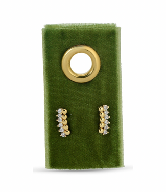 Delicate Dots & Cz Studs - Gold