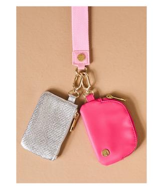 The Darling Effect Dynamic Duo Pouch Luxe Wristlet-Kiss & Tell