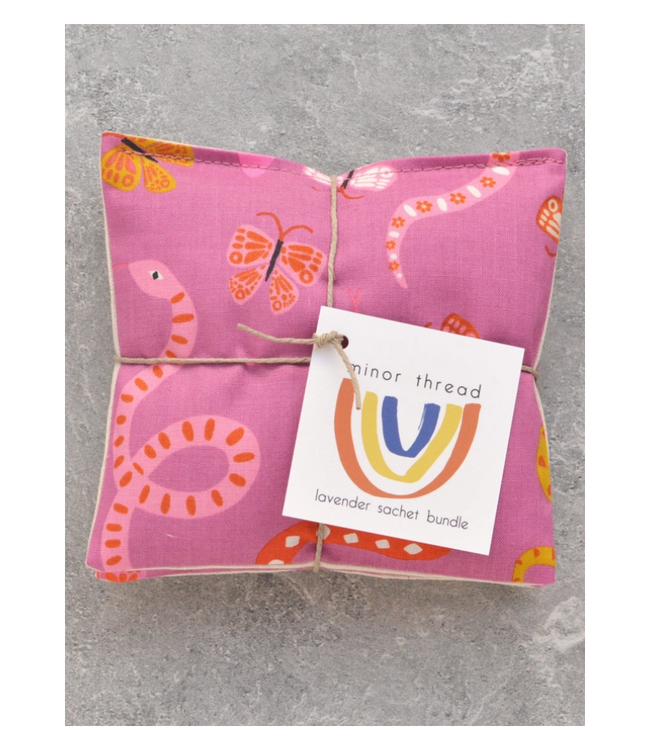 Lucky Snakes in Pink Lavender Sachet Bundle