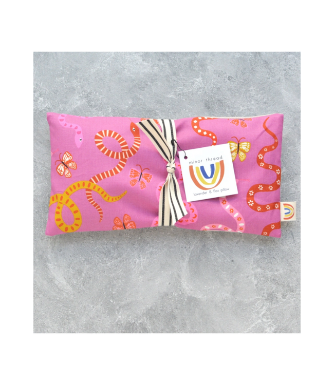 Lucky Snakes in Pink Oversized Eye Pillow - Unscented