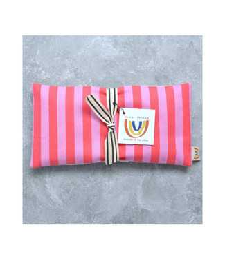 Poppy Pink Cabana Stripe Weighted Eye Pillow - Unscented