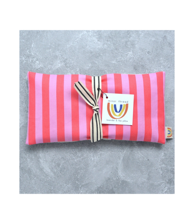Poppy Pink Cabana Stripe Weighted Eye Pillow - Unscented