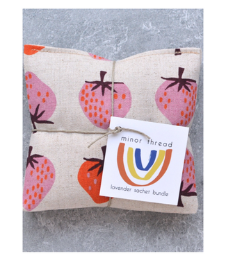 Ripe Strawberries Canvas Lavender Sachet Bundle