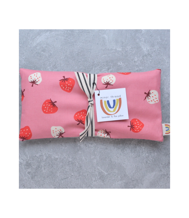 Ripe Strawberries Pink Cotton Weighted Eye Pillow - Unscented