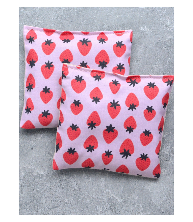 Strawberries on Pink Cotton Lavender Sachet Bundle