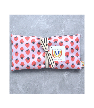 Strawberries on Pink Cotton Weighted Eye Pillow - Unscented