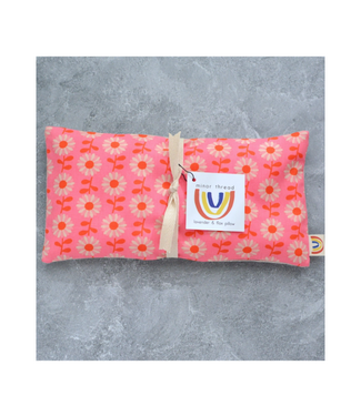 Weighted Eye Pillow in Field of Flowers Sorbet Pink Cotton - Unscented