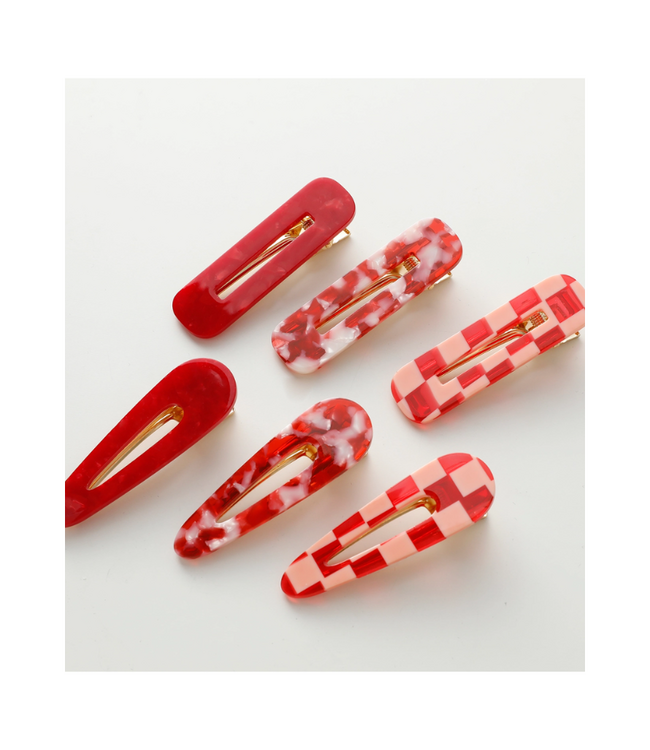 Gemma Valentine Printed Barrette Hair Clip - Set of 2