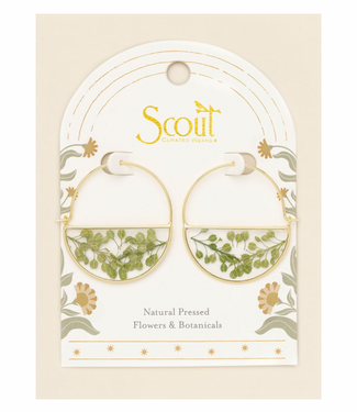 Pressed Flower Hoop Earings - Peppergrass