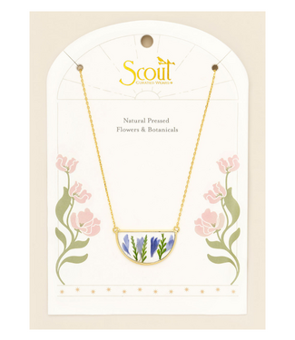 Pressed Flower Necklace - Purple Cornflower