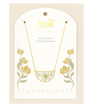 Pressed Flower Necklace - White Lace