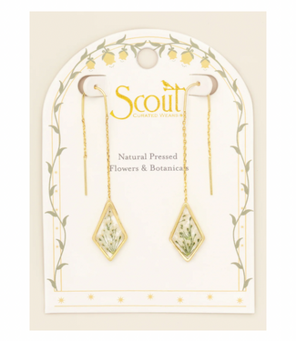 Pressed Flower Thread Earings - White Lace