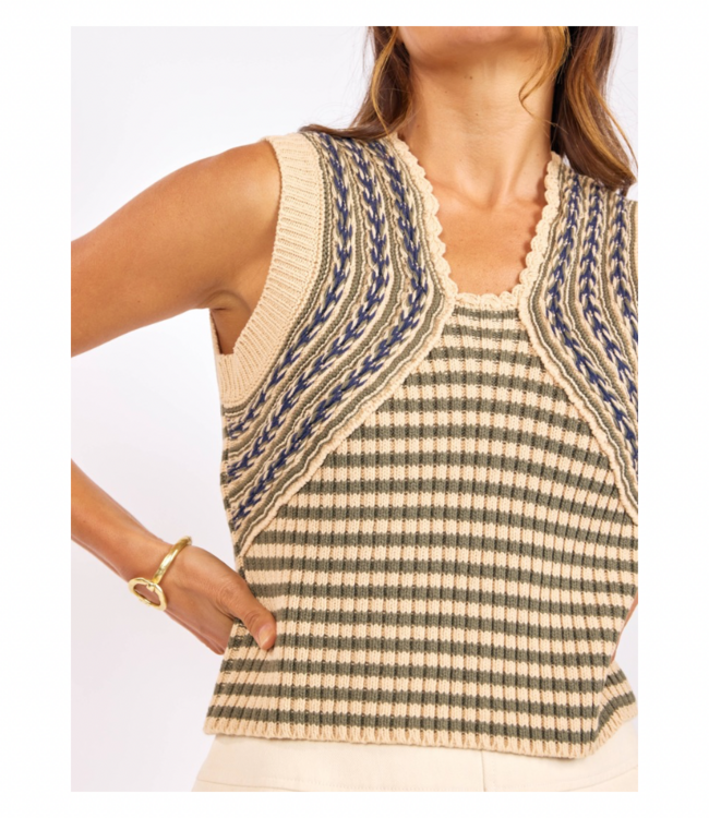 Mona Stripe Sweater Tank