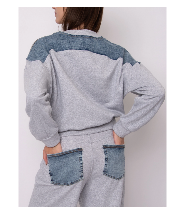 Lucie French Terry w/ Denim Pullover