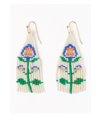 Audrey Small Seed Bead Single Poppy Flower Lapis