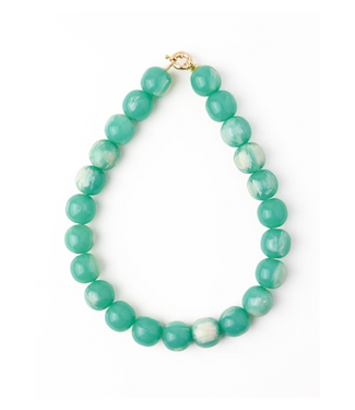 Iris Large Resin Bead Necklace Aqua