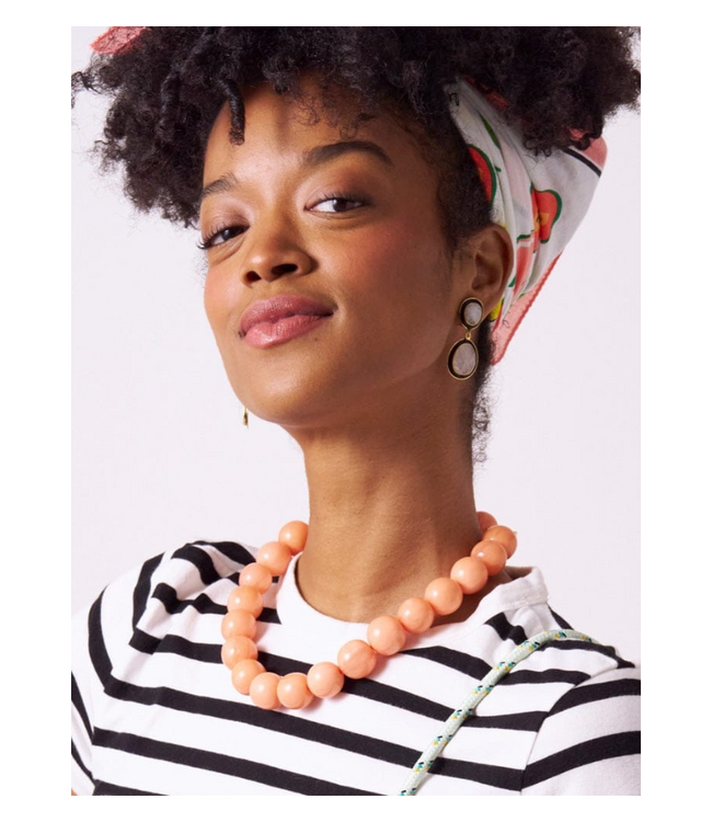 Iris Large Resin Bead Necklace Coral