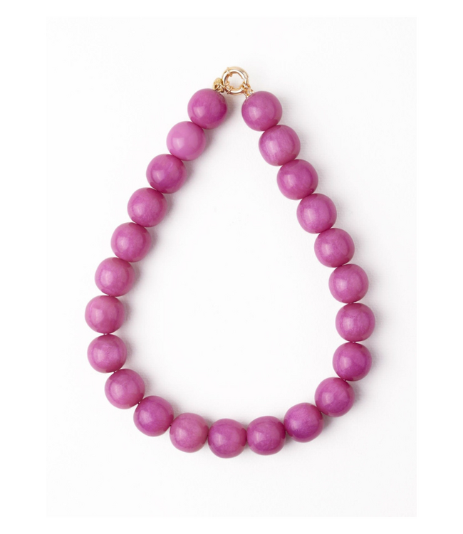 Iris Large Resin Bead Necklace Purple