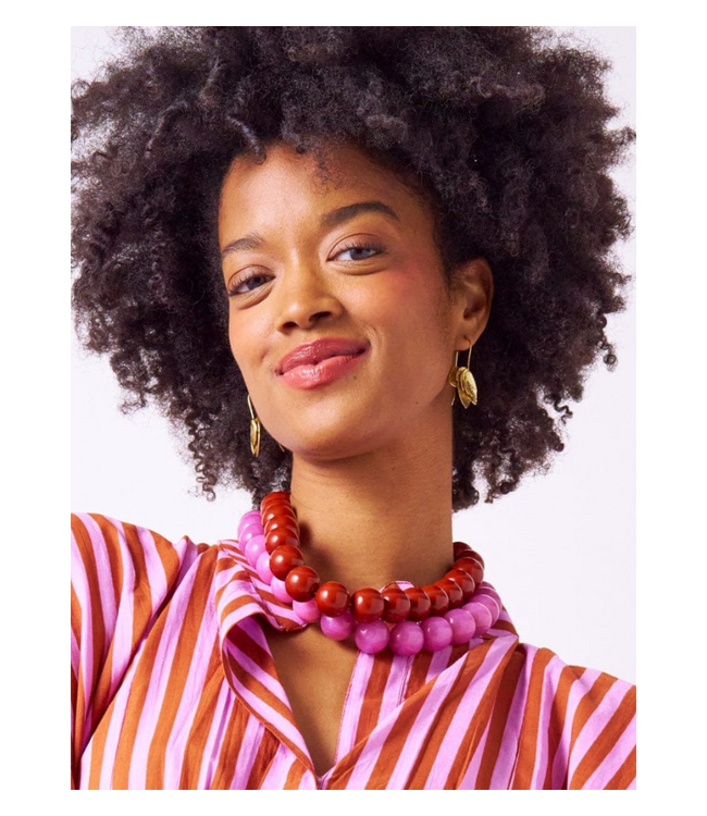 Iris Large Resin Bead Necklace Purple