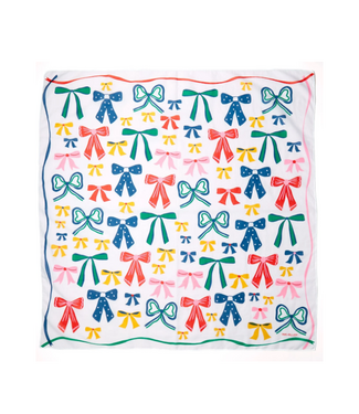 Olivia Square Scarf Bow Print