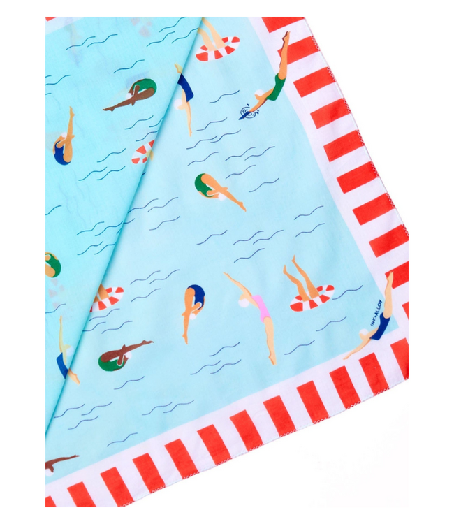 Olivia Square Scarf Swimmer Print
