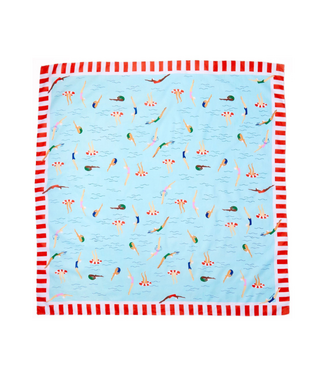 Olivia Square Scarf Swimmer Print