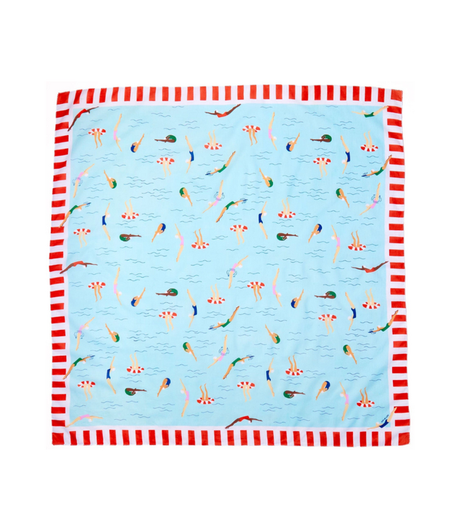 Olivia Square Scarf Swimmer Print