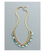 David Aubrey Green Shell and Snake Chain Triple-Strand Necklace