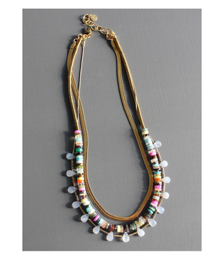 David Aubrey Triple Strand Multicolor Necklace