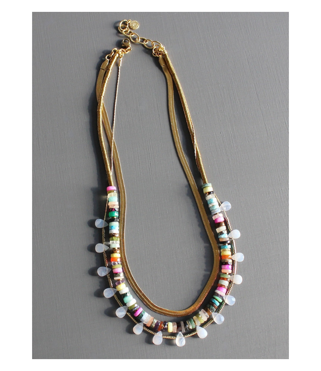 Triple Strand Multicolor Necklace