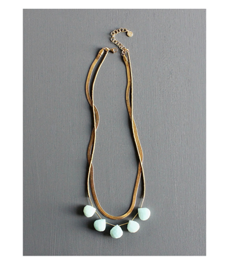 David Aubrey Herringbone and Amazonite Necklace