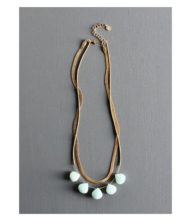Herringbone and Amazonite Necklace