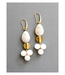 David Aubrey White Agate Cluster Earrings