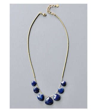 David Aubrey Navy Teardrop Necklace