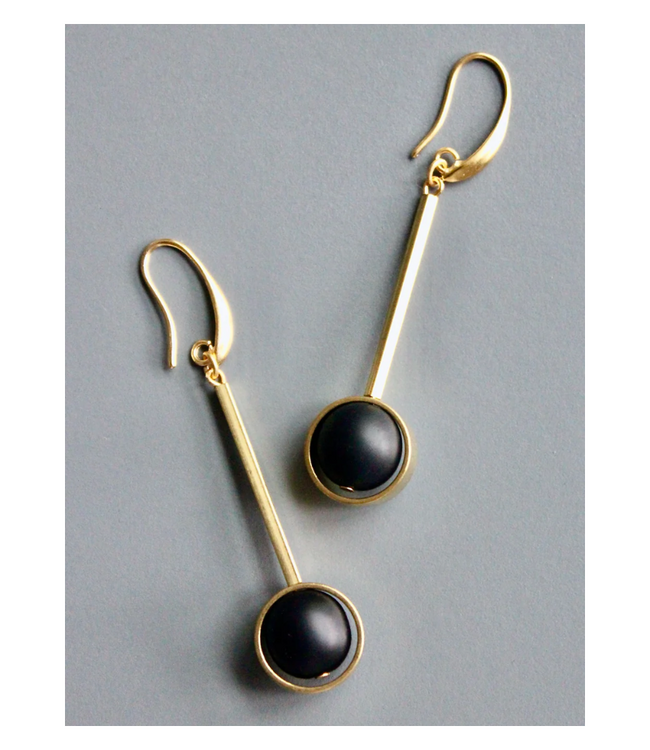 Jet Glass Earrings