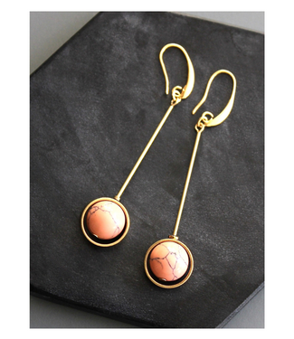 David Aubrey Coral Geometric Earrings