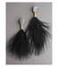 David Aubrey Jasper With Black Feather Drop Earrings