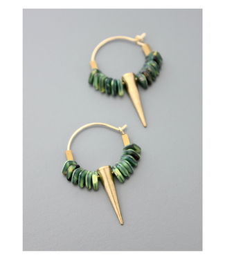 David Aubrey Small Glass and Spike Hoops