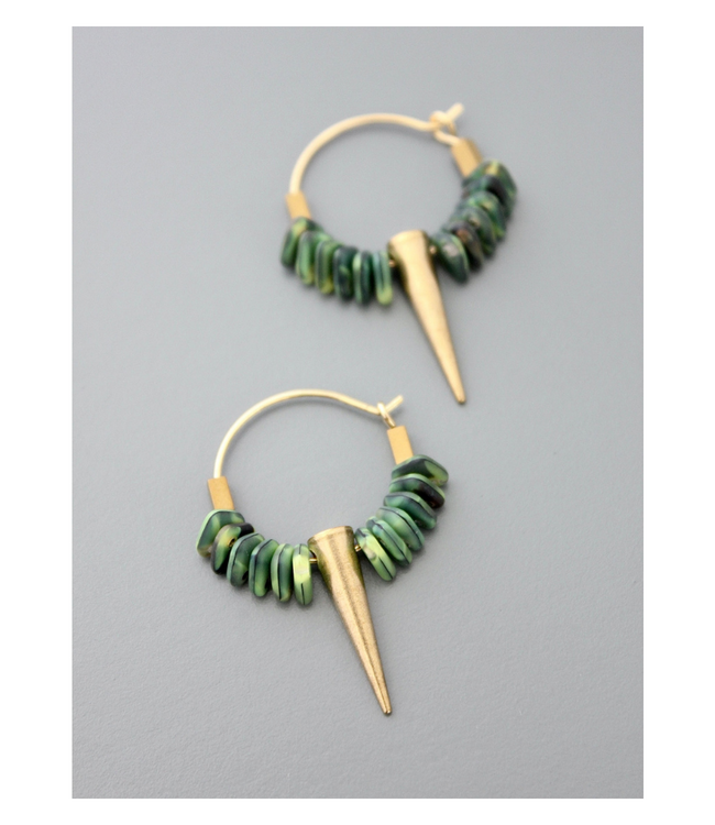 Small Glass and Spike Hoops