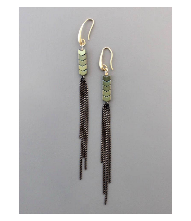 Arrow Chain French Hook Earrings