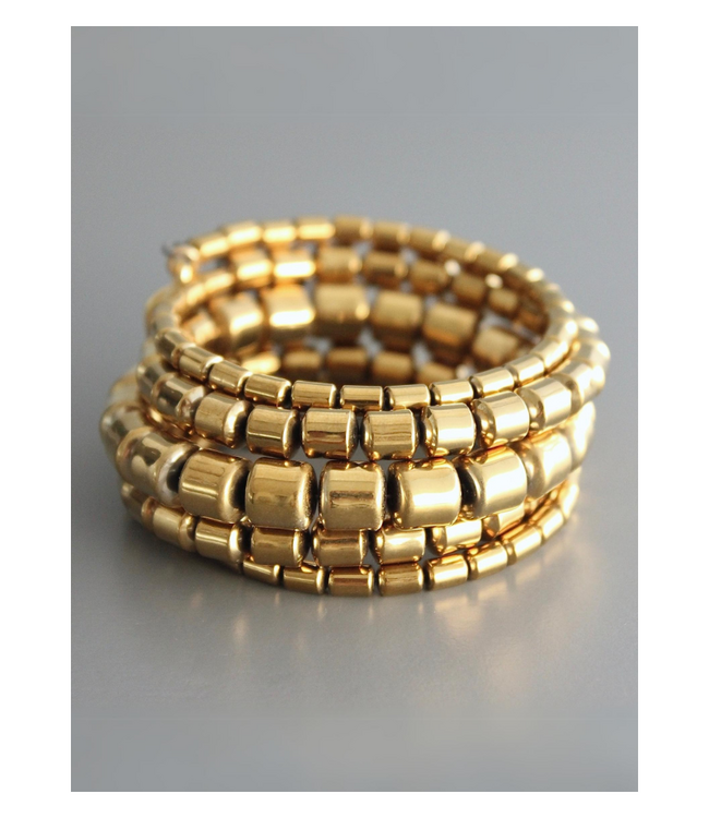 Gold Plated Hermatite Wrap Bracelet