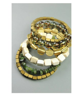 David Aubrey Athena Hematite and Glass Bracelet