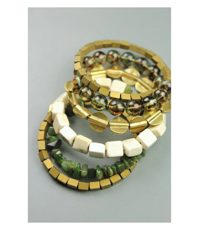 Athena Hematite and Glass Bracelet