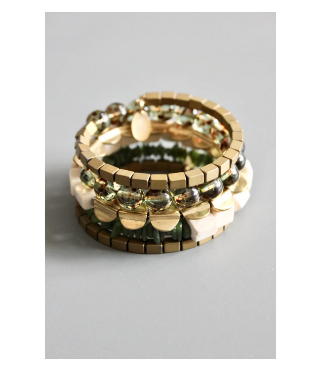 Athena Hematite and Glass Bracelet