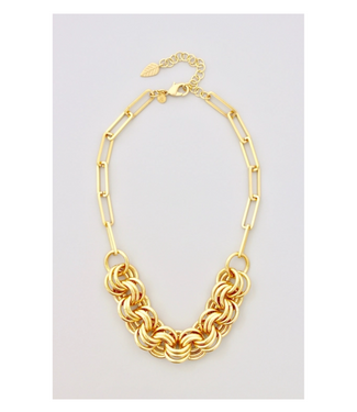 David Aubrey Gold Chainmail Link Chain Necklace