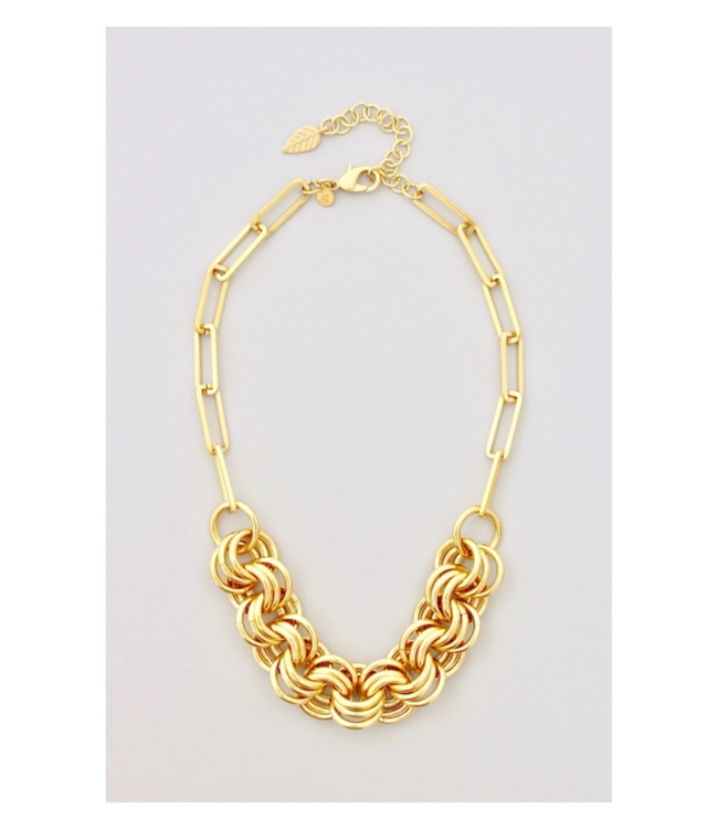 Gold Chainmail Link Chain Necklace